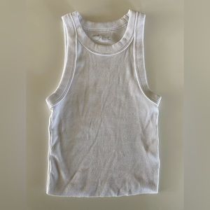 White Ribbed Tank Top